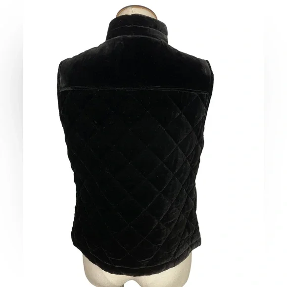 NWT Eddie Bauer Sport Shop 1920 Velvet Quilted Vest Black‎ Medium